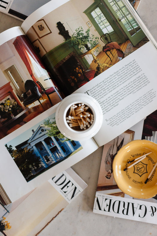 antique French porcelain match strike