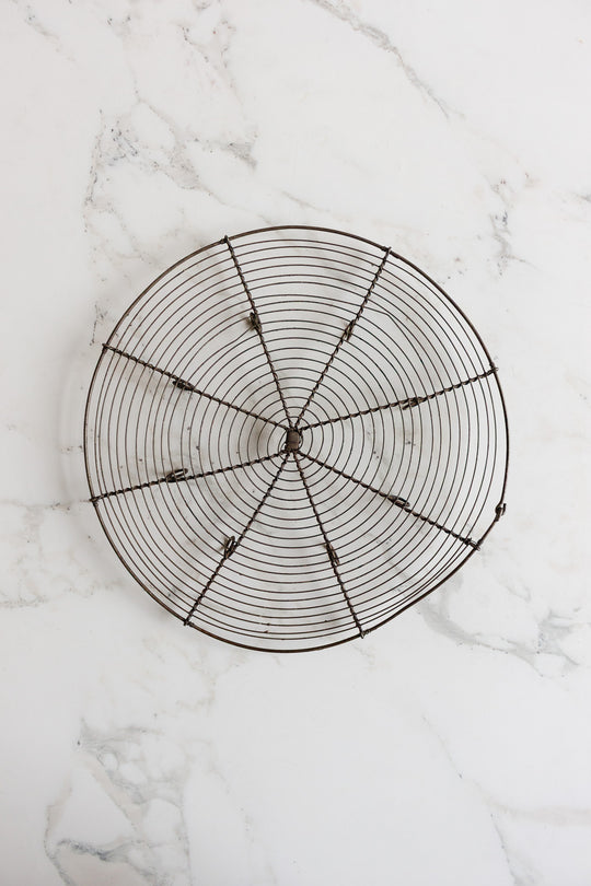 antique french round wire cooling rack