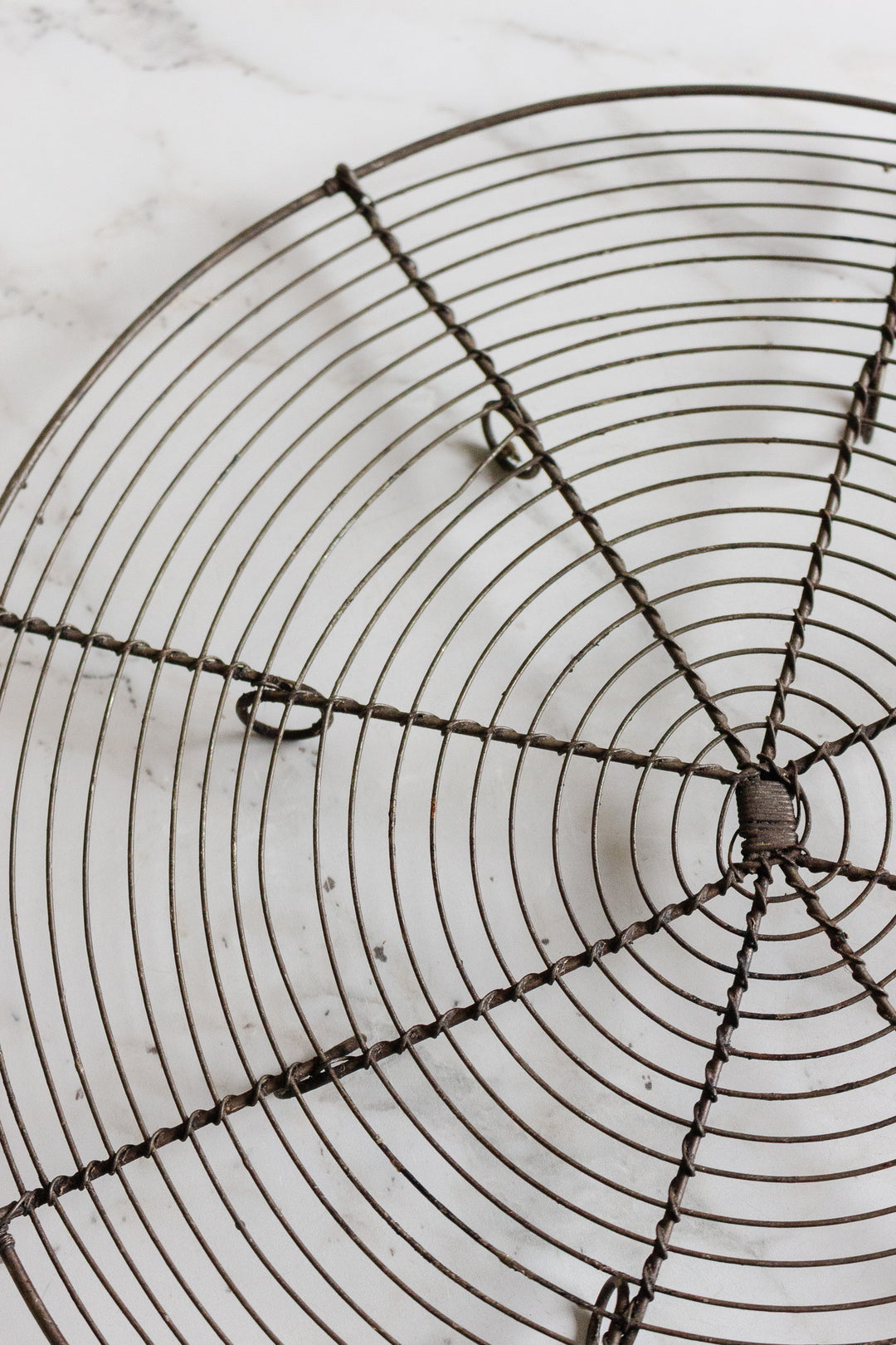 antique french round wire cooling rack