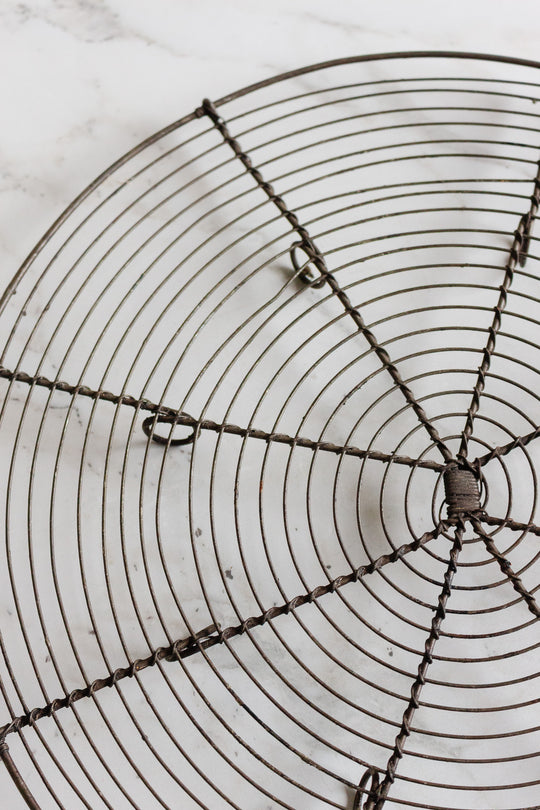 antique french round wire cooling rack
