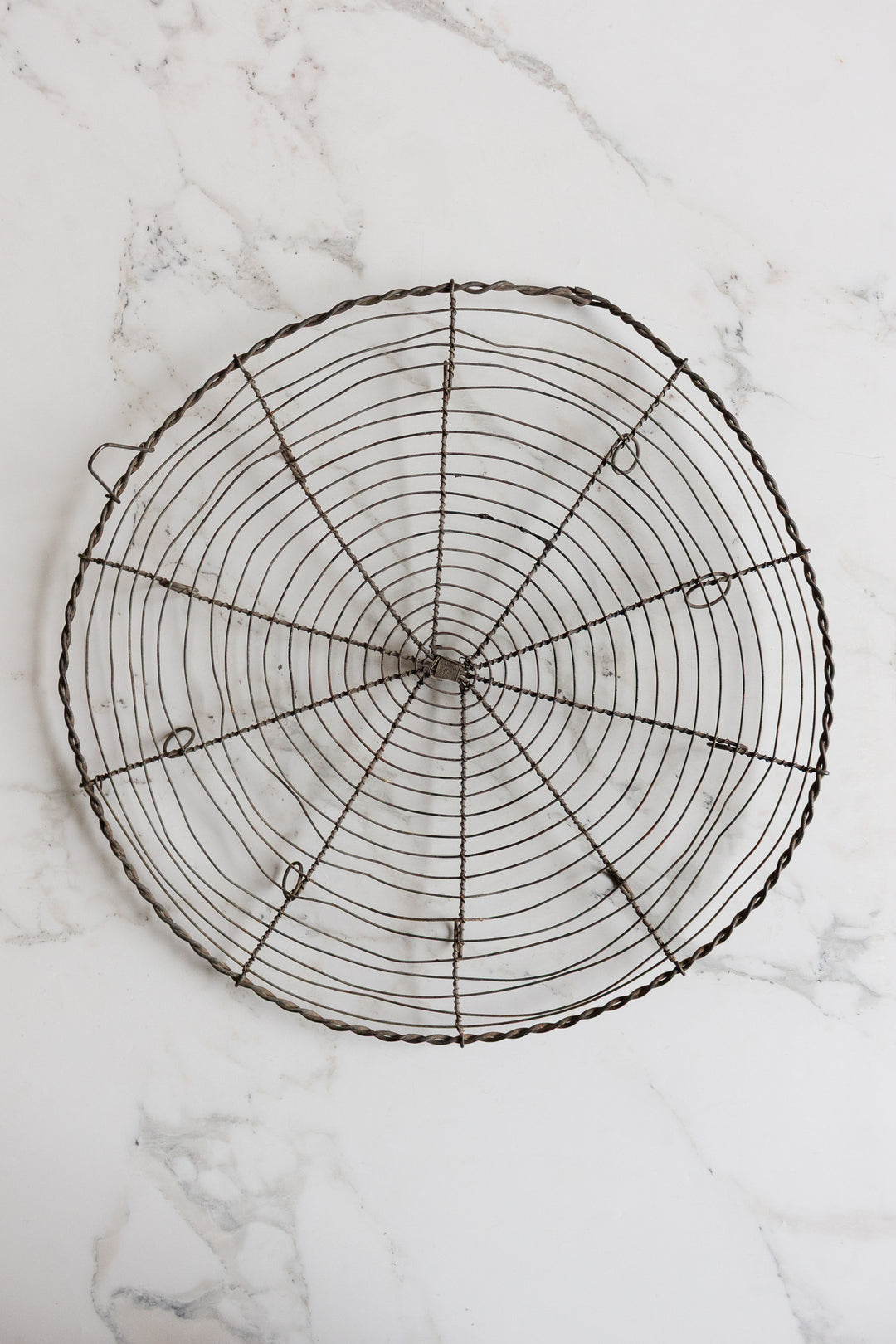 antique french round wire cooling rack