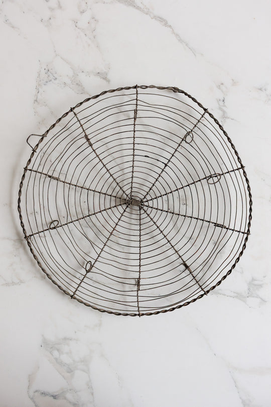 antique french round wire cooling rack