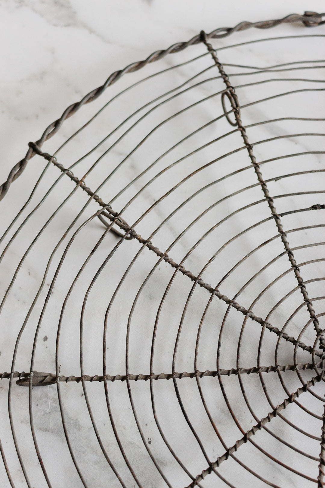 antique french round wire cooling rack