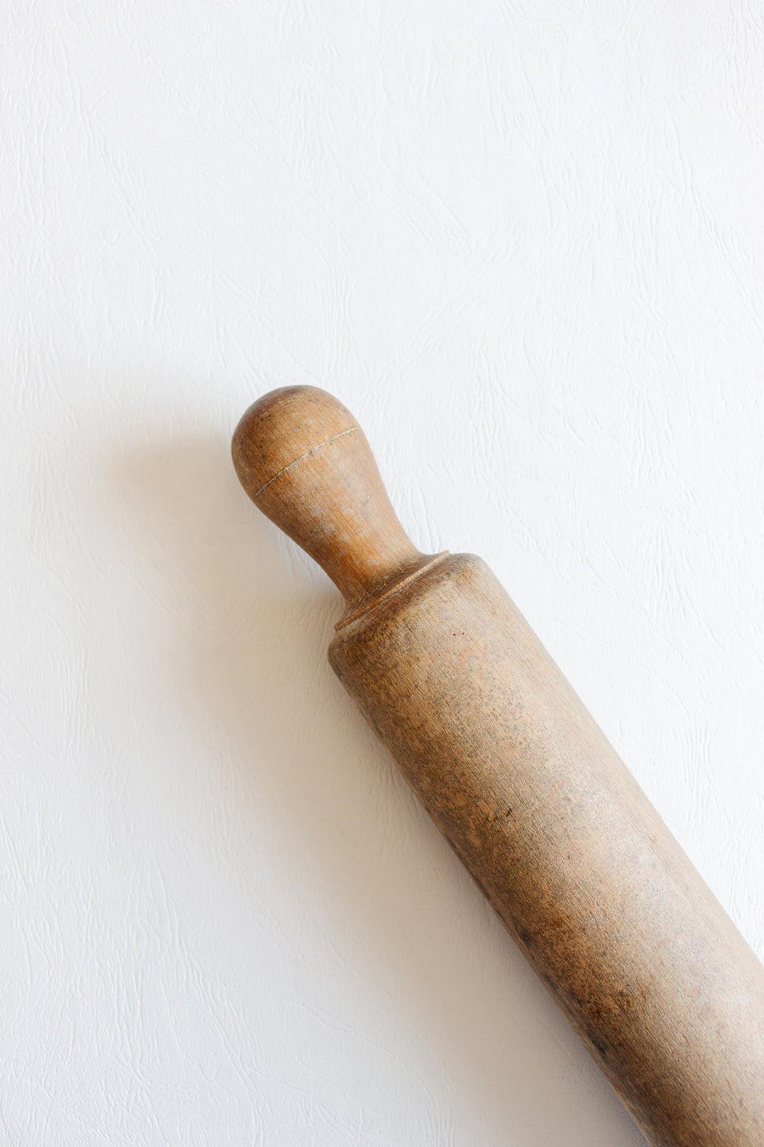 antique french solid wood rolling pin