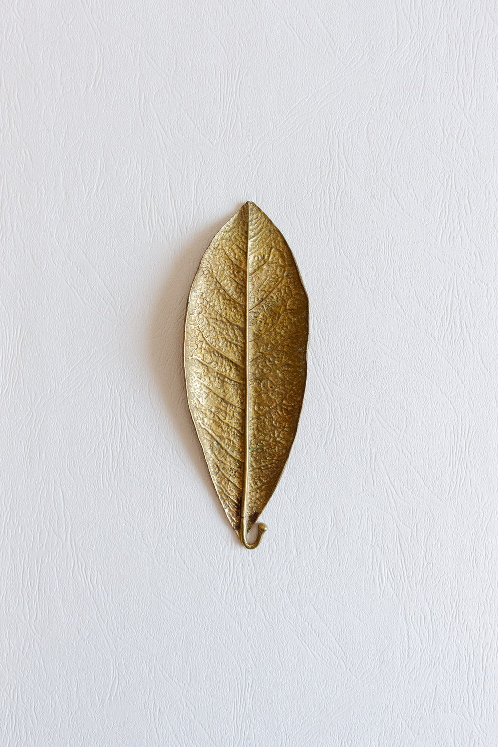 vintage french cast brass leaf