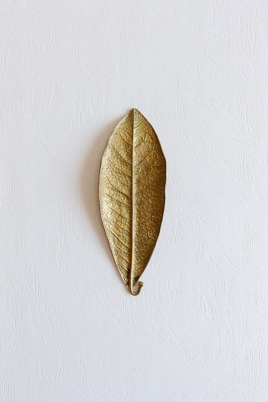vintage french cast brass leaf
