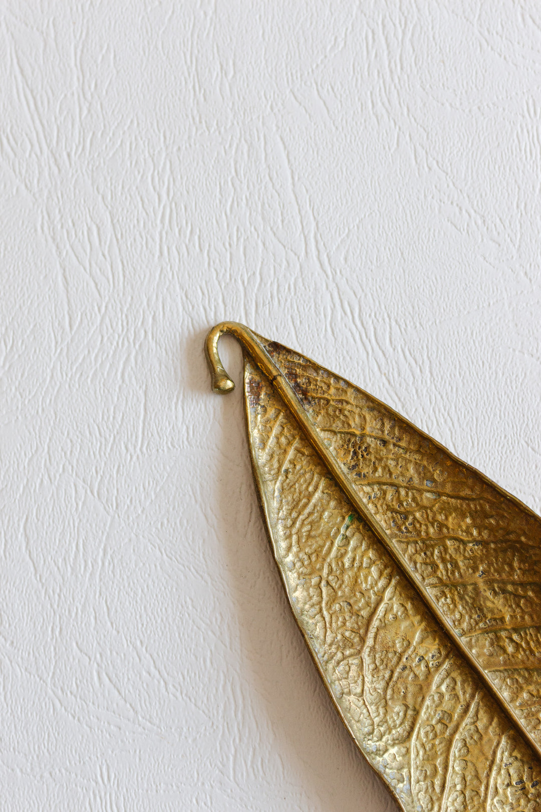 vintage french cast brass leaf