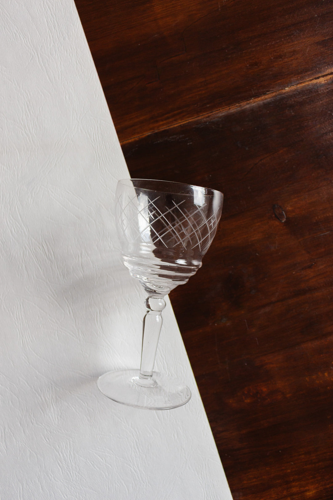 1930s french crystal glassware, set of 7