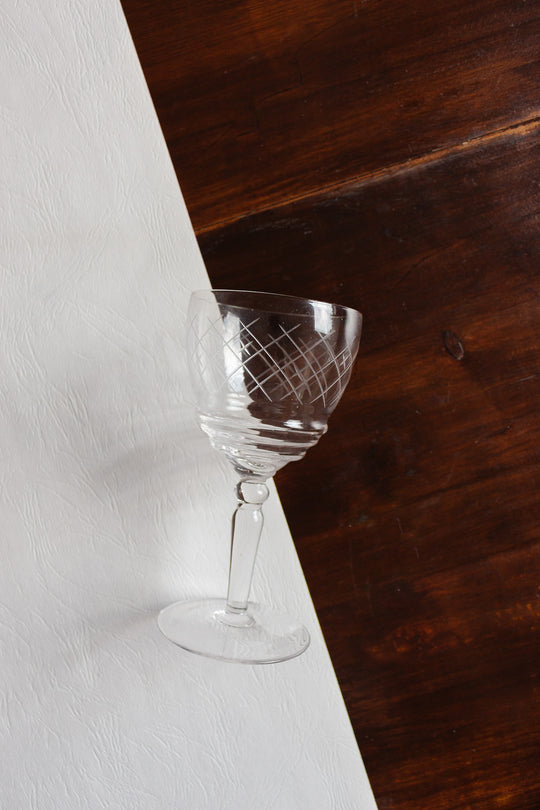 1930s french crystal glassware, set of 7