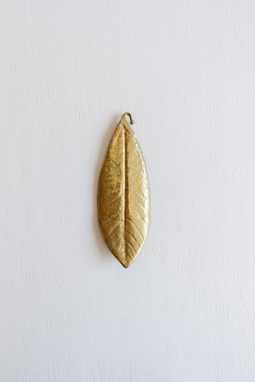 vintage french cast brass leaf