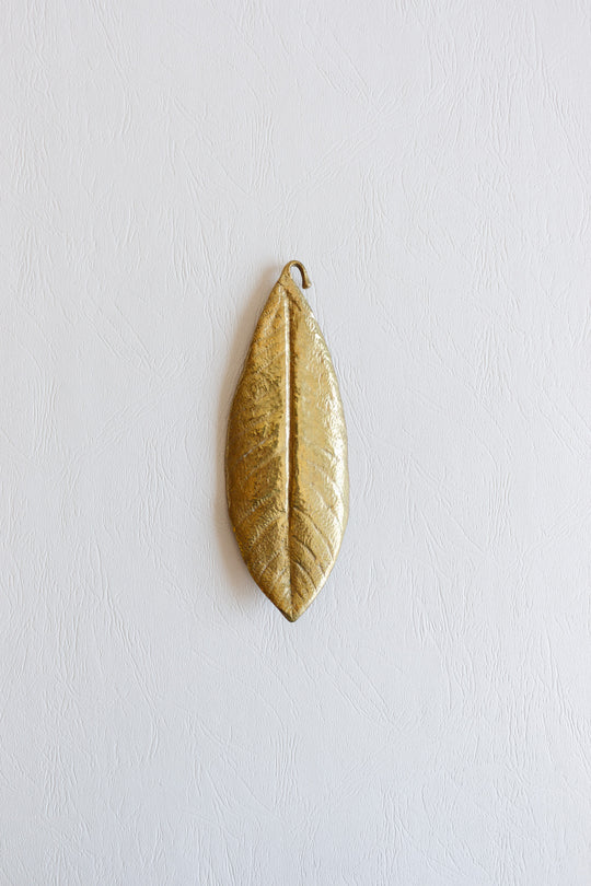 vintage french cast brass leaf
