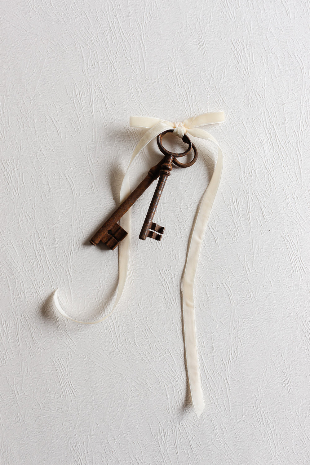 set of 2 antique french large iron skeleton keys