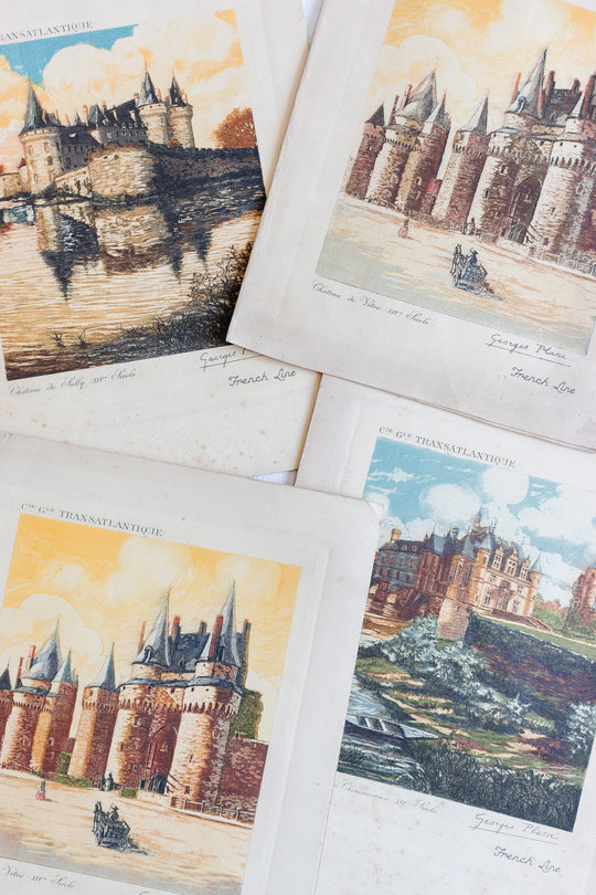 1930s french line menus, set of 4
