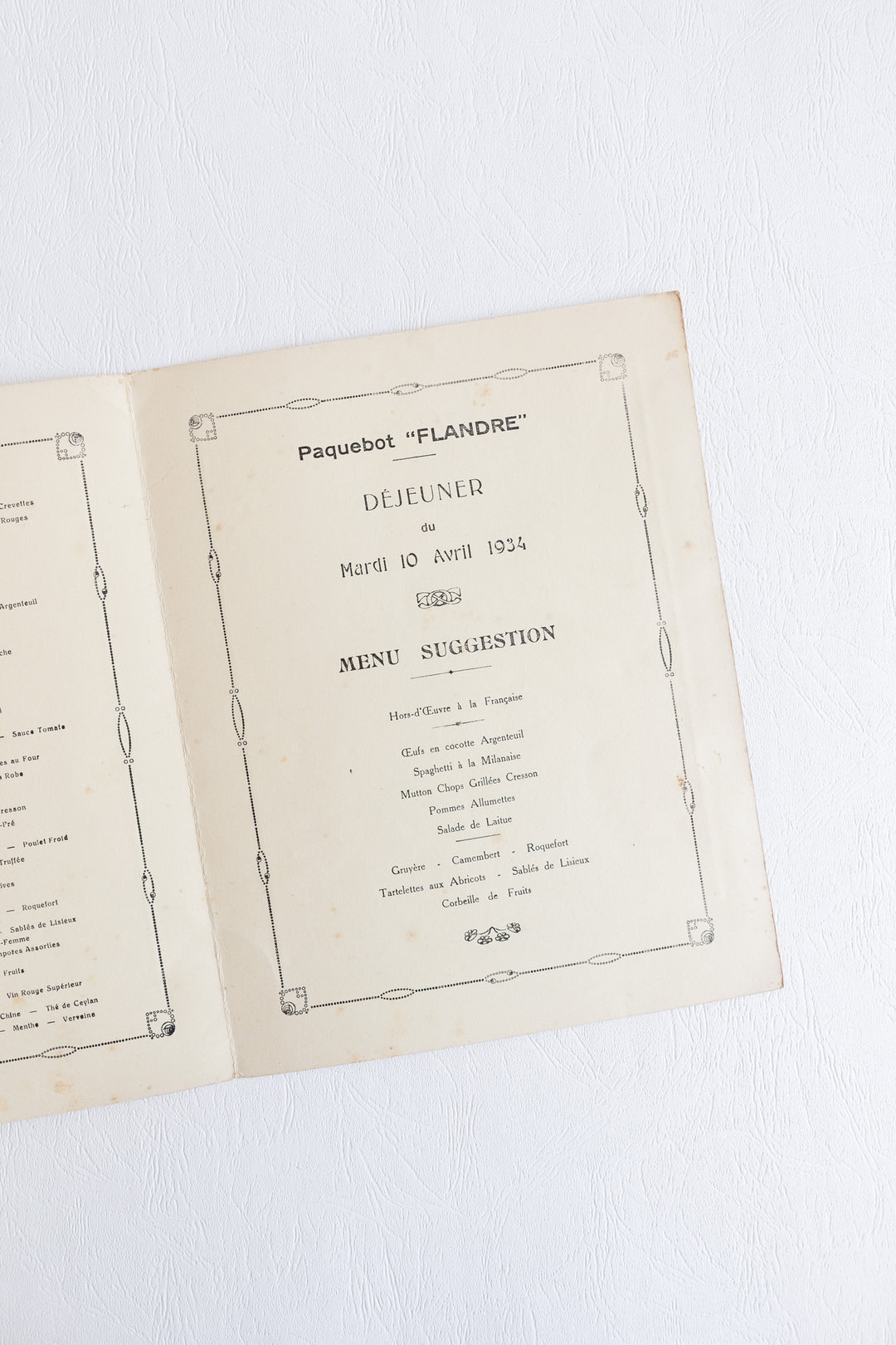 1930s french line menus, set of 4