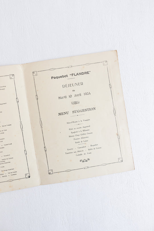 1930s french line menus, set of 4
