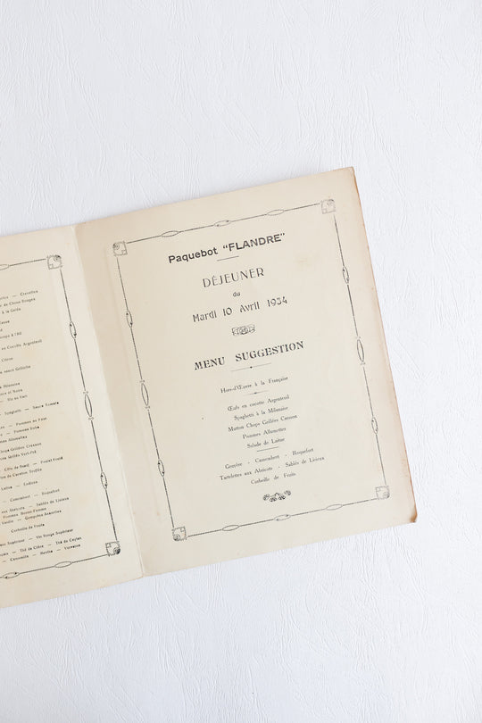 1930s french line menus, set of 4