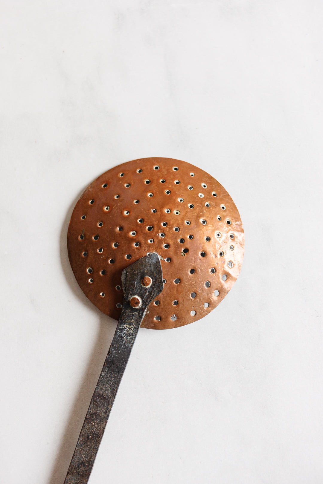 antique french hand forged copper utensils, set of 3