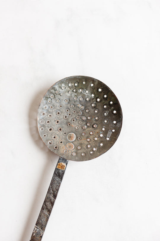 antique french hand forged copper utensils, set of 3