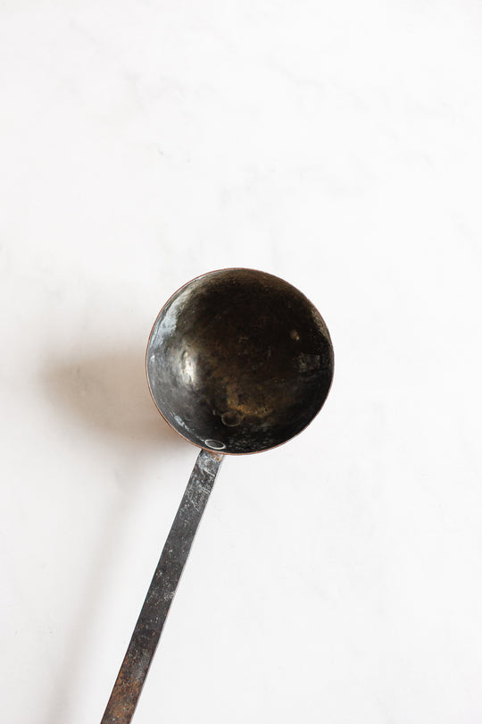 antique french hand forged copper utensils, set of 3