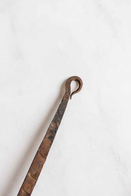 antique french hand forged copper utensils, set of 3