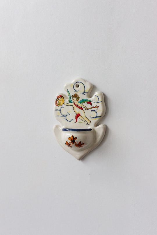 antique french handpainted "benetier"