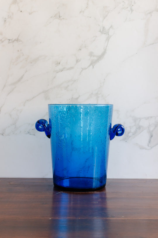 midcentury french blue biot champagne bucket