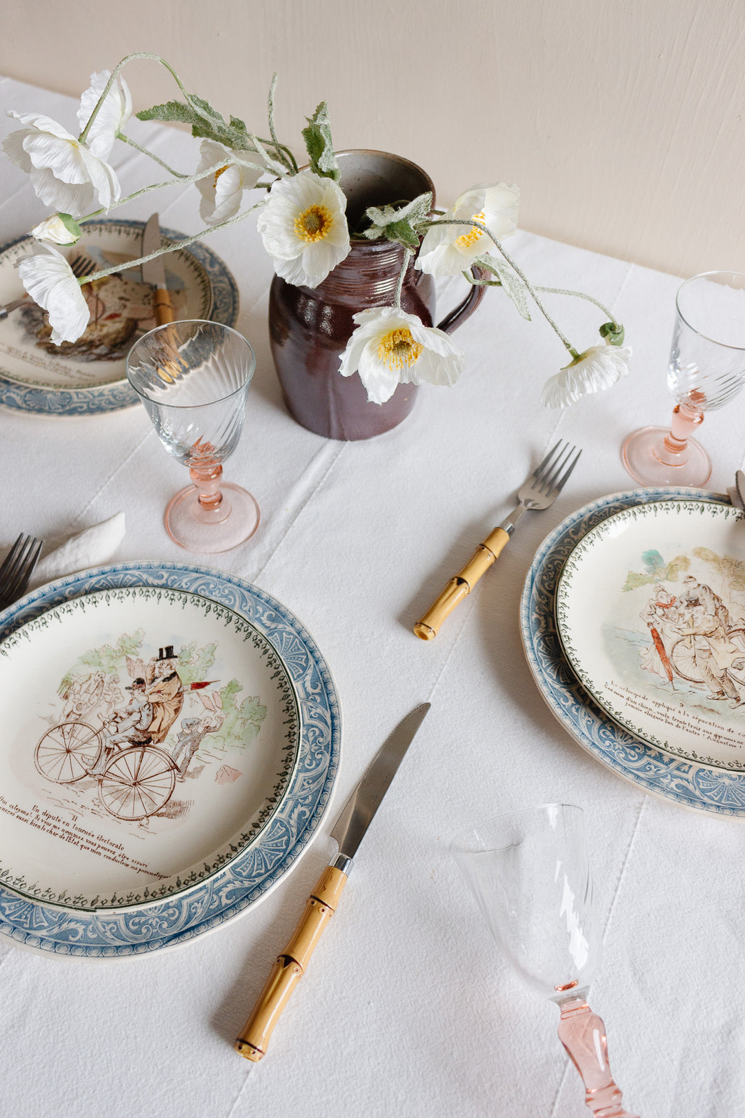 rare antique french choisy le roi hb & cie cycling talking plates