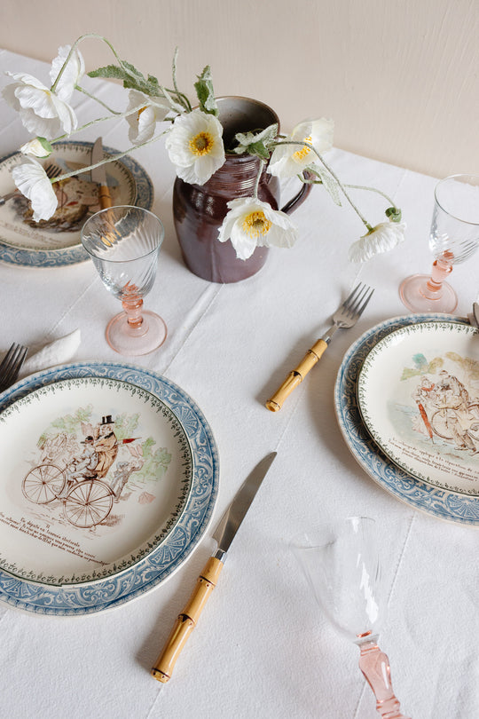 rare antique french choisy le roi hb & cie cycling talking plates