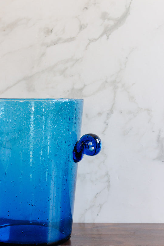 midcentury french blue biot champagne bucket