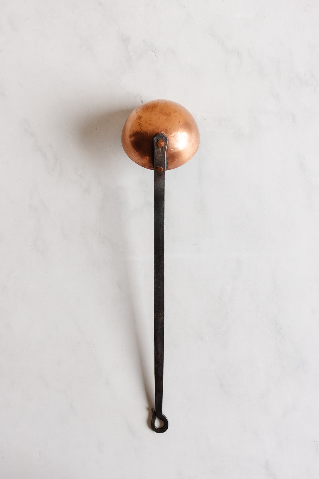 antique French hand forged copper utensils, set of 2