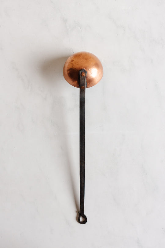 antique French hand forged copper utensils, set of 2