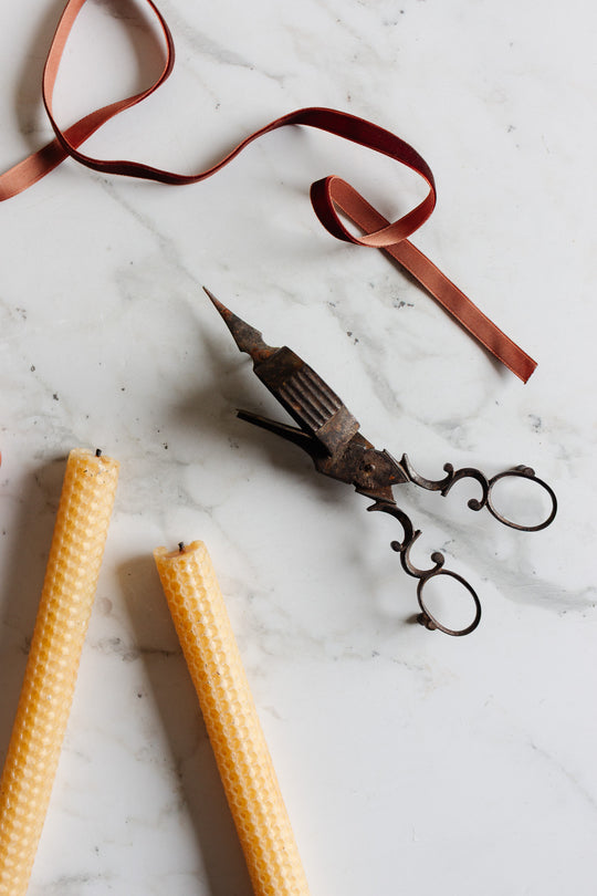 antique french ornate scissor candle snuffer