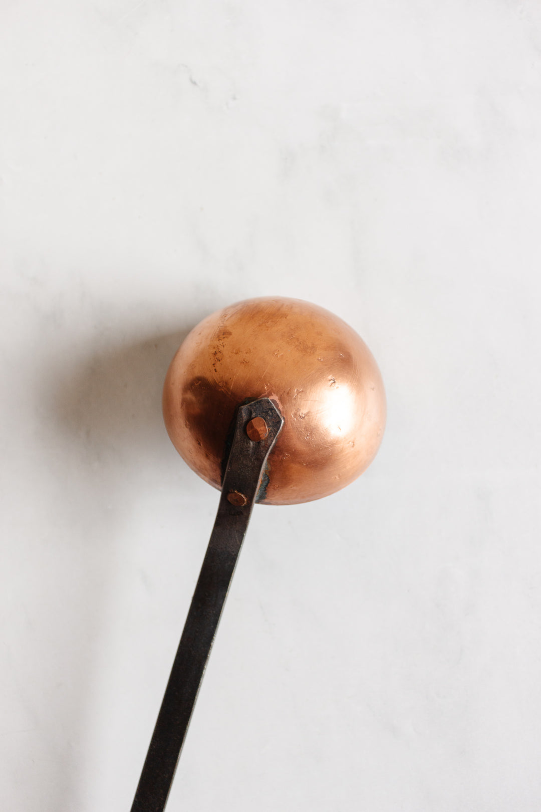 antique French hand forged copper utensils, set of 2