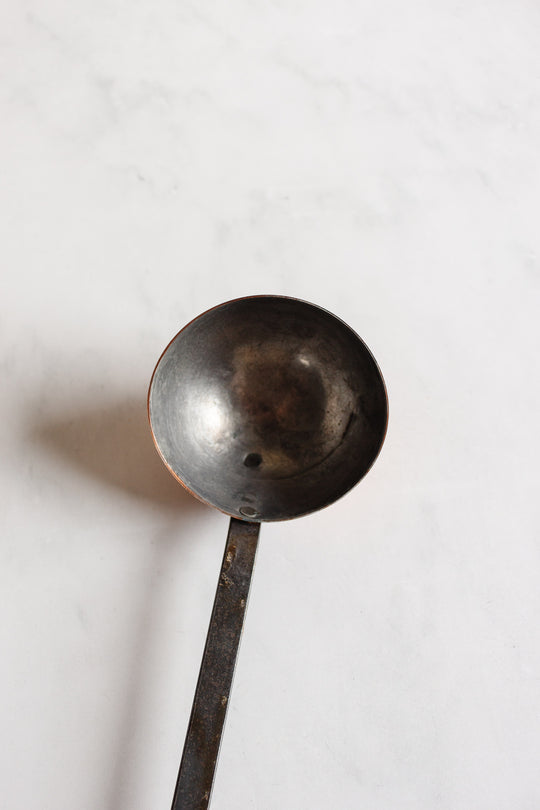 antique French hand forged copper utensils, set of 2