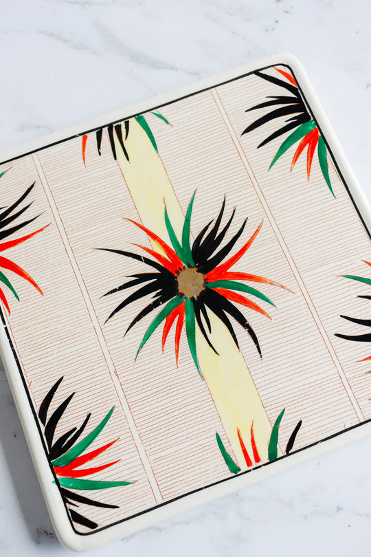 art deco french longwy "aigrette" ceramic pot holder