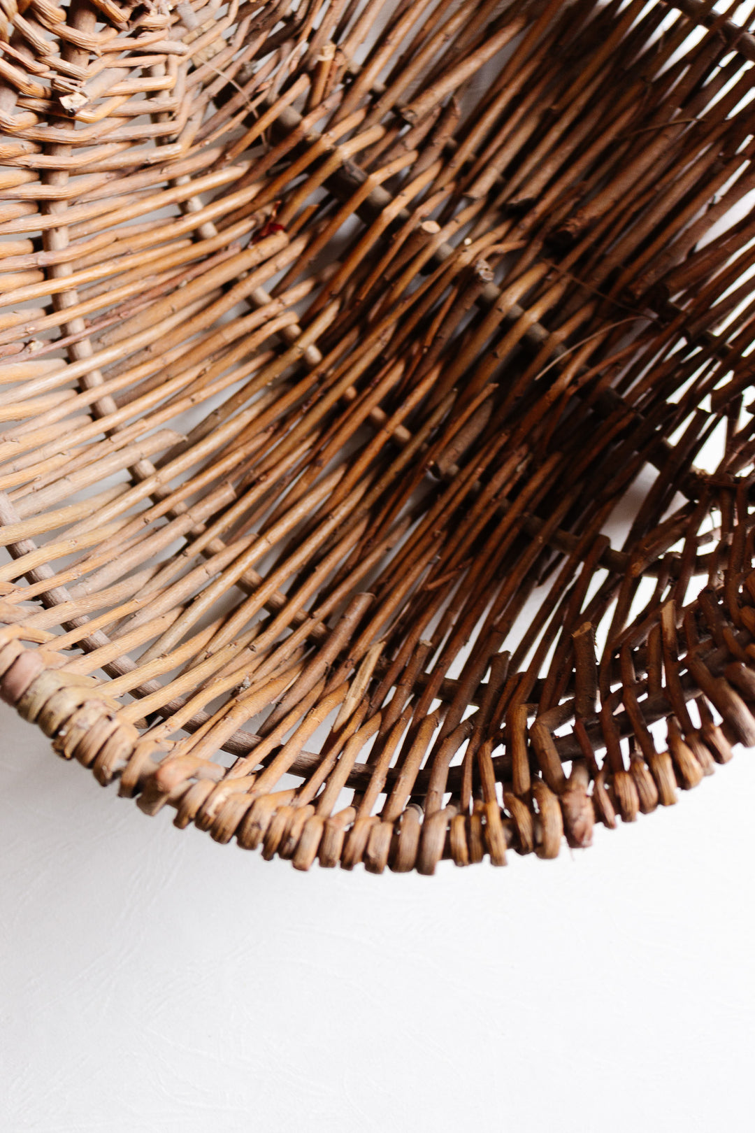 Antique french large woven panier