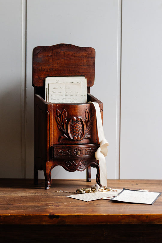 rare 1890s french louis xv style walnut salt box