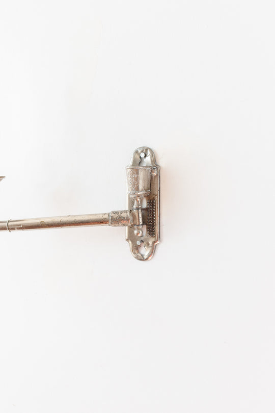 turn of the century French SG Paris silver gilt extendible piano sconce with match holder