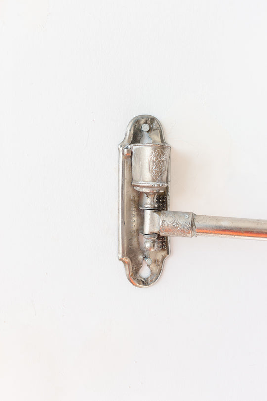 turn of the century French SG Paris silver gilt extendible piano sconce with match holder