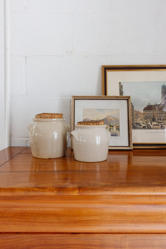 Antique french stoneware confit pot