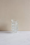 vintage French glass candle holders, set of two