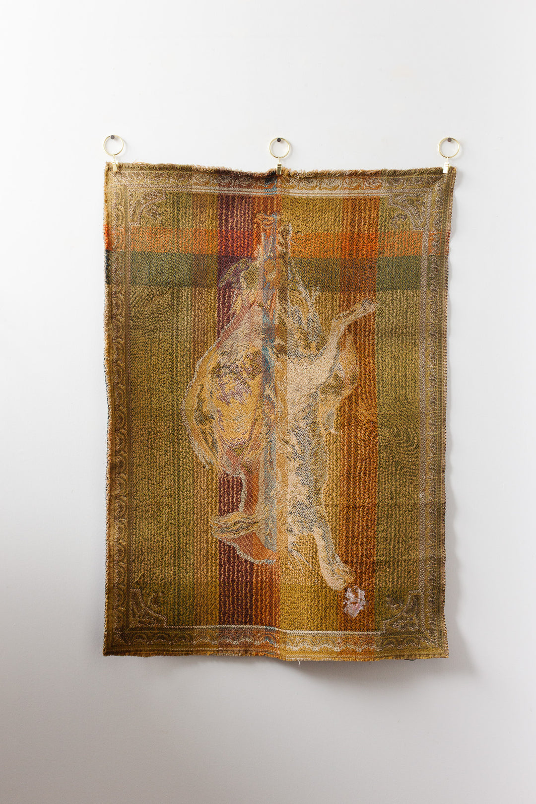 antique french "gibier" scene wool and cotton tapestry