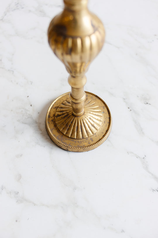 vintage french brass three arm candelabra