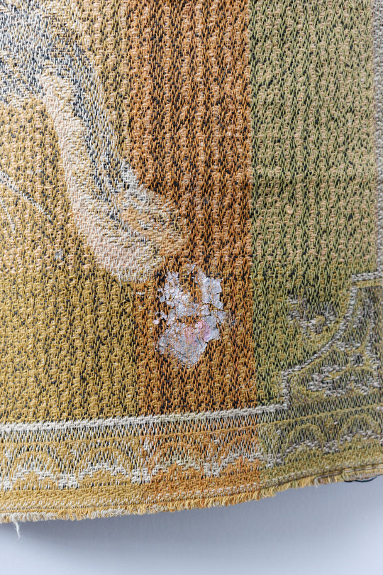 antique french "gibier" scene wool and cotton tapestry