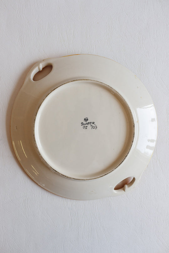 1950s french quimper hand painted cake plate