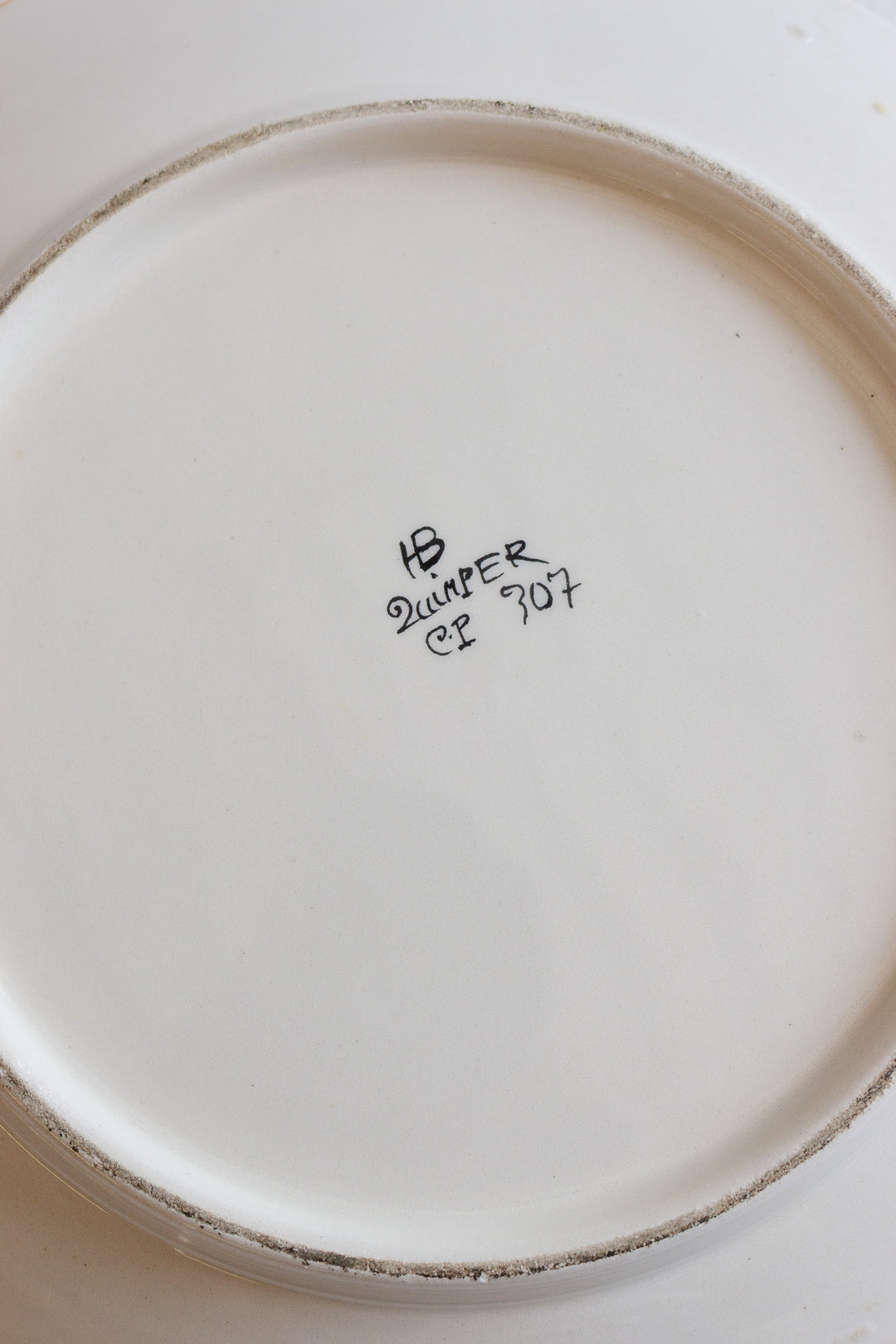 1950s french quimper hand painted cake plate