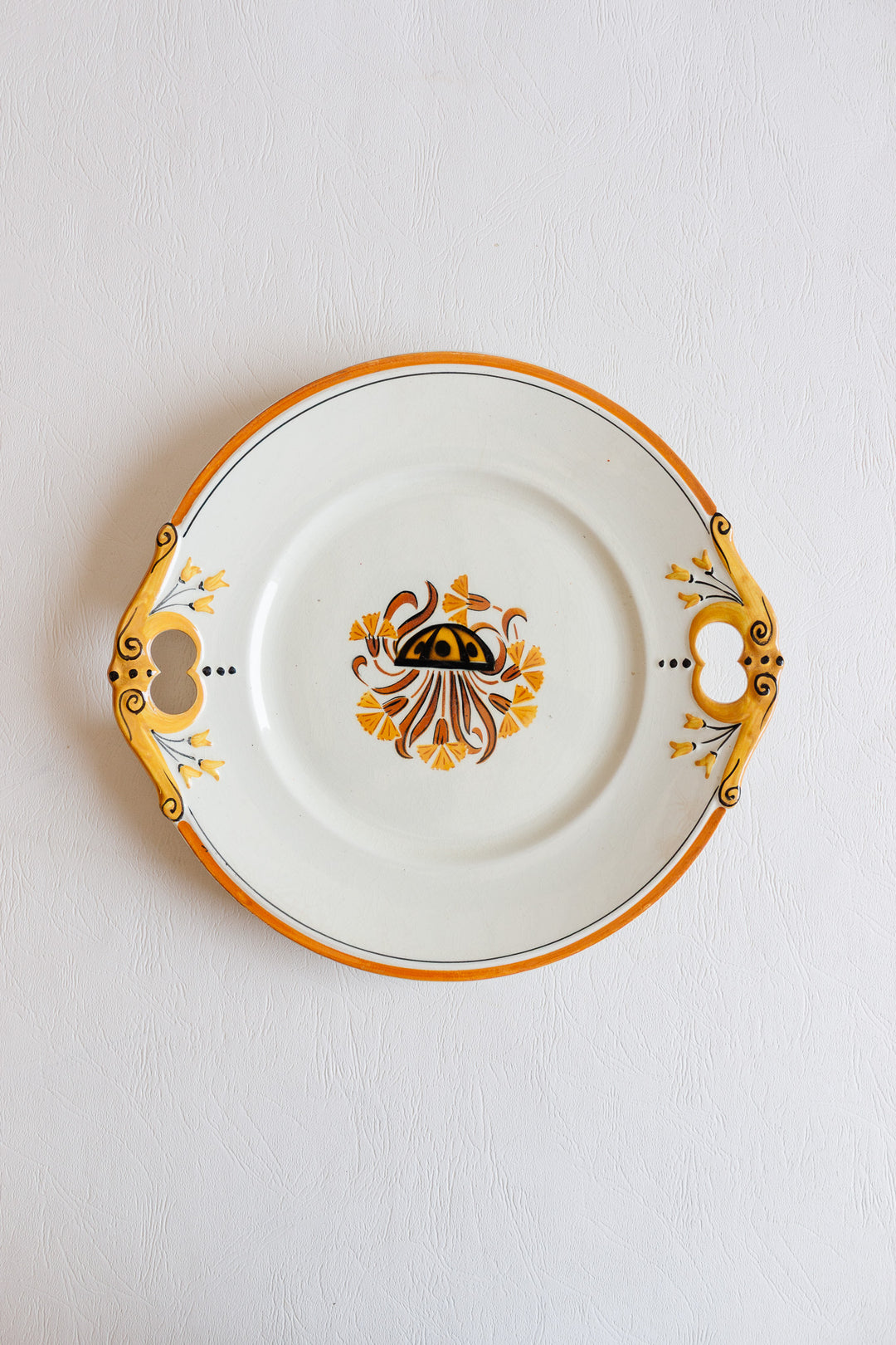 1900s creil et montereau "oeillet" cake plate
