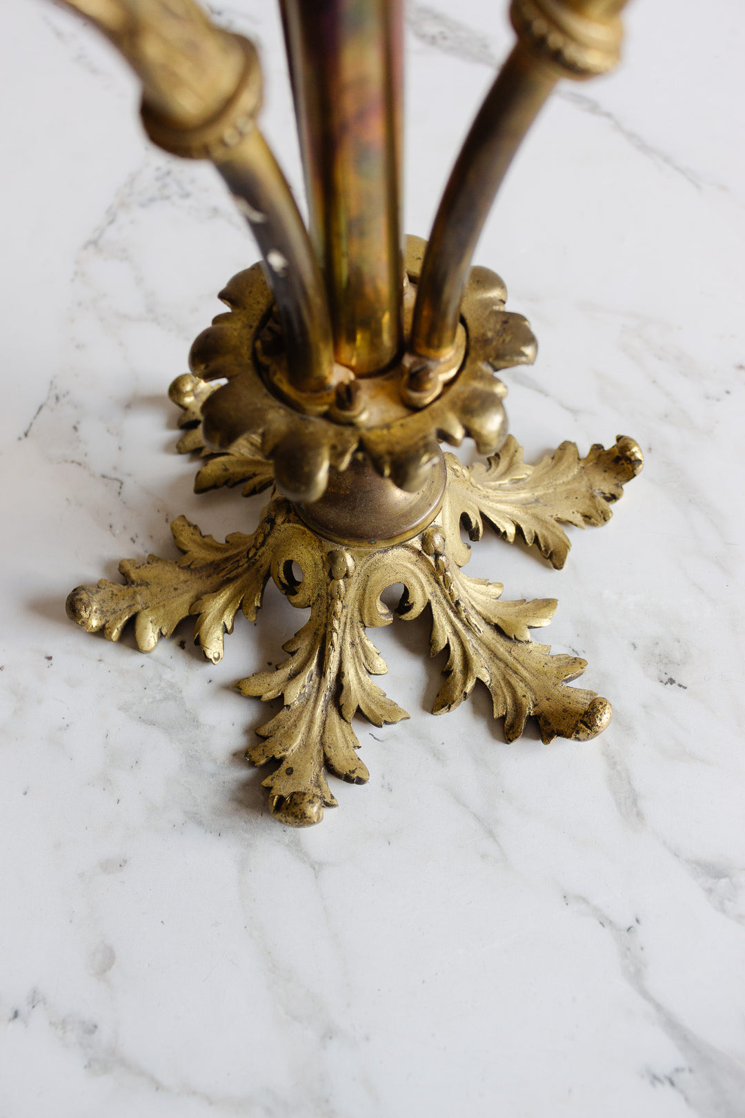 antique french extra large brass ornate candlestick