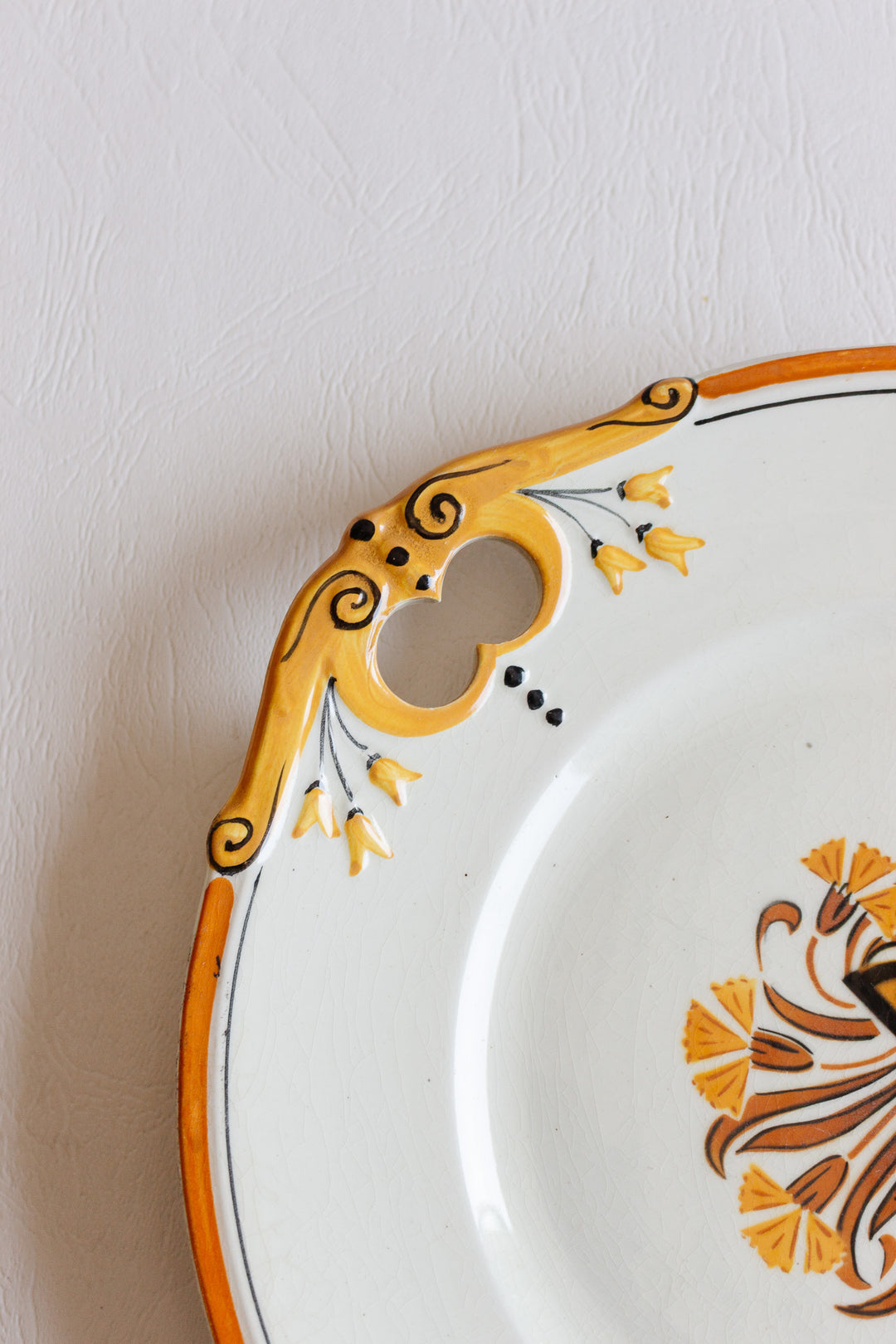 1900s creil et montereau "oeillet" cake plate