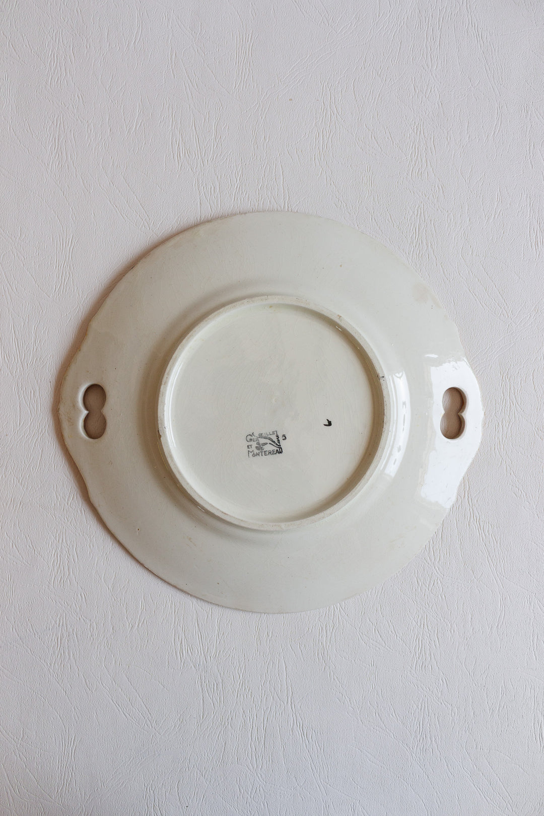 1900s creil et montereau "oeillet" cake plate